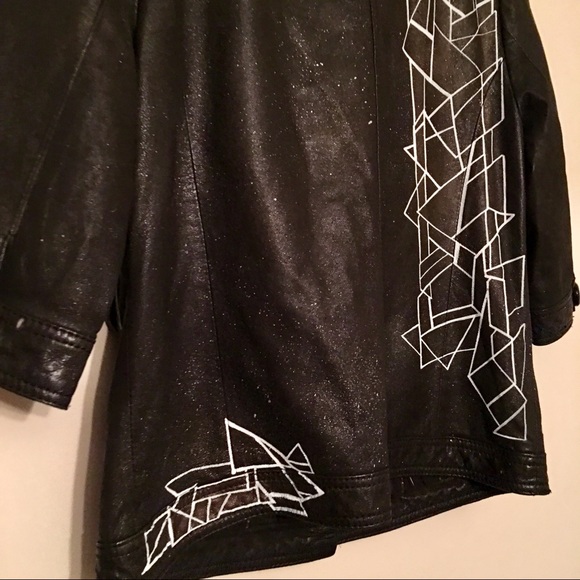 RARE HAND-PAINTED CUSTOM LEATHER MM COUTURE JACKET - Picture 7 of 8